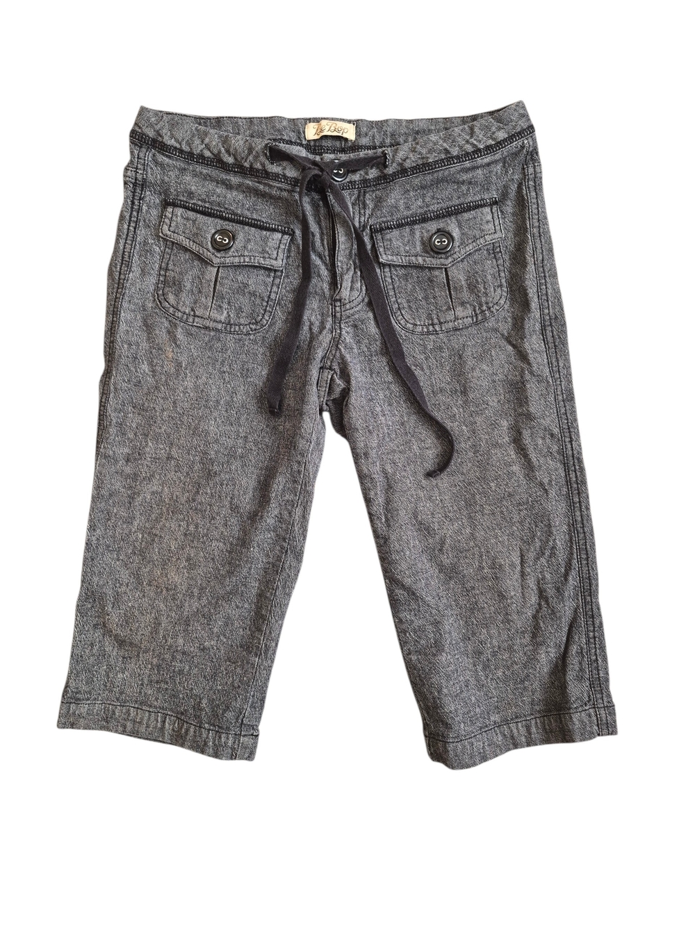 BeBop Women’s Gray Capri Pants with Drawstring